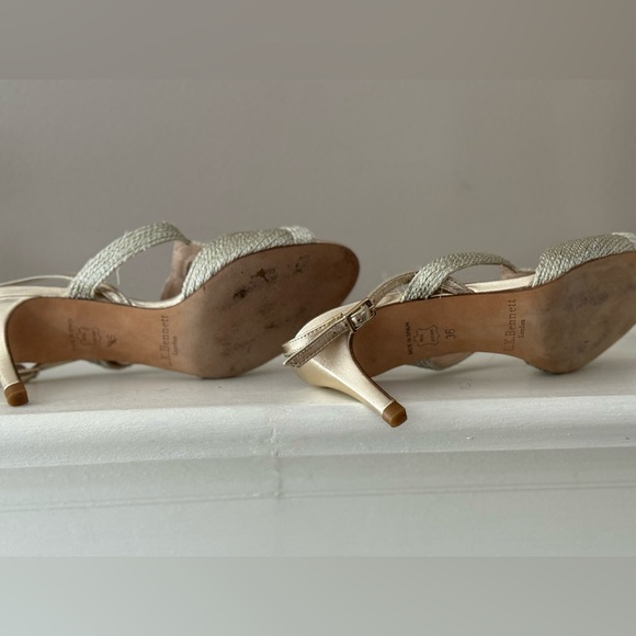 L.K. Bennett Gold Rope Wedge Sandals size 36 - Picture 9 of 10